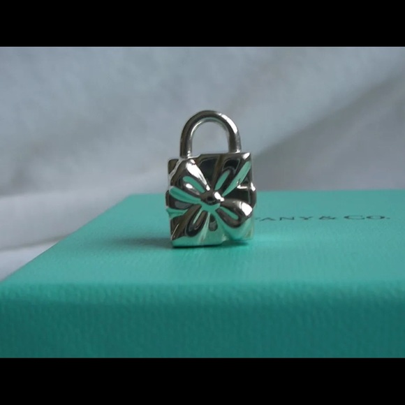 Tiffany Co Silver Gift Box Lock Charm
